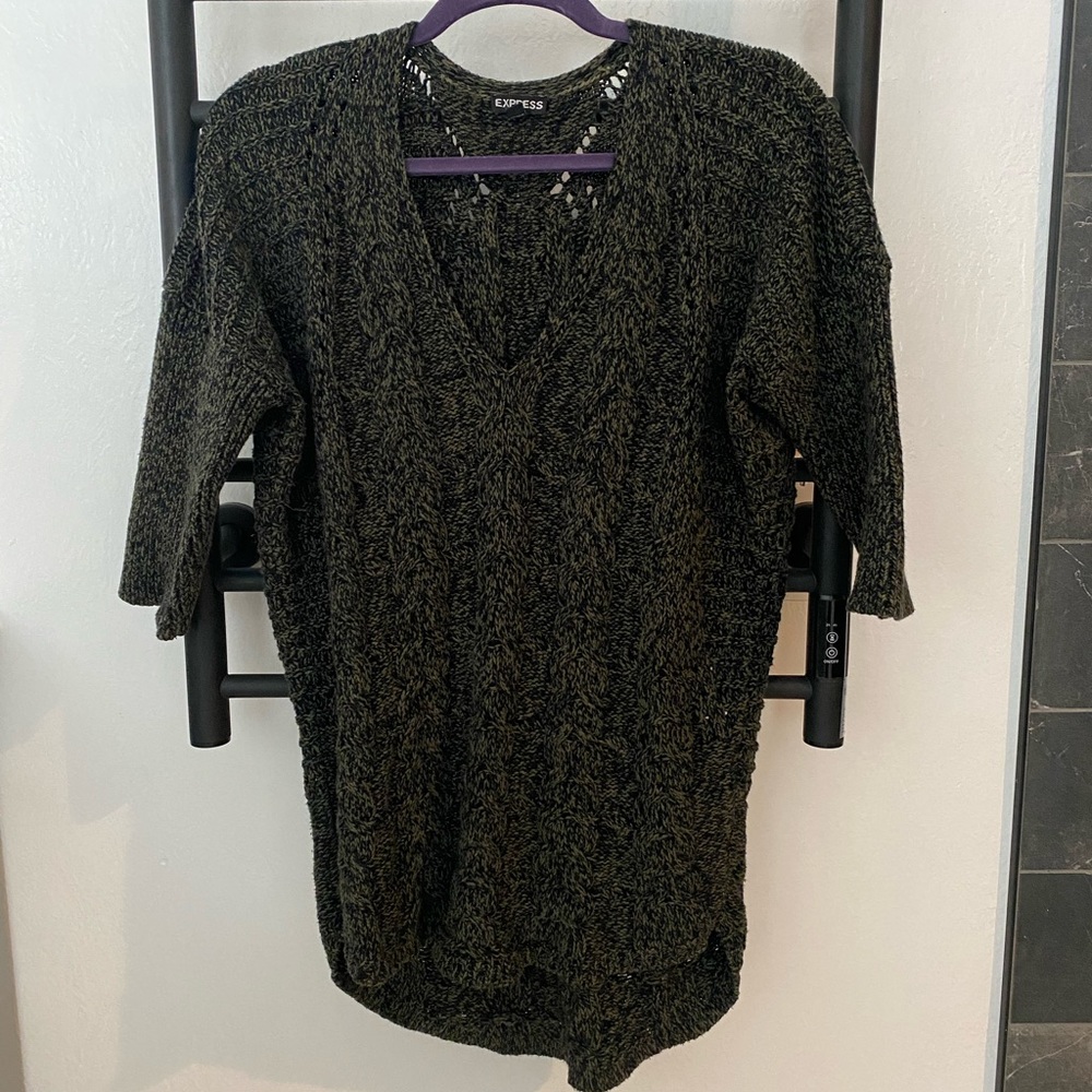 Express Green/Black Heathered sweater size S